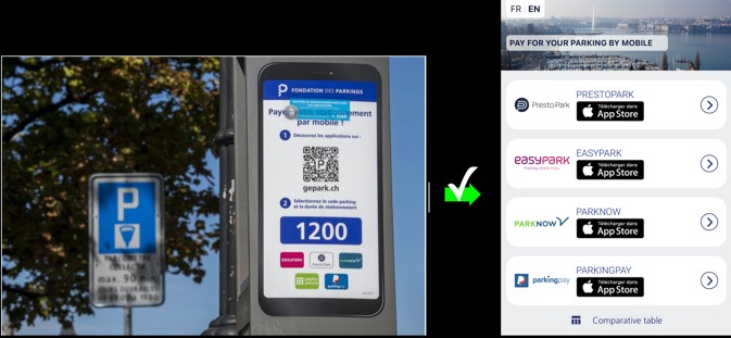 QR code mobile use for parking